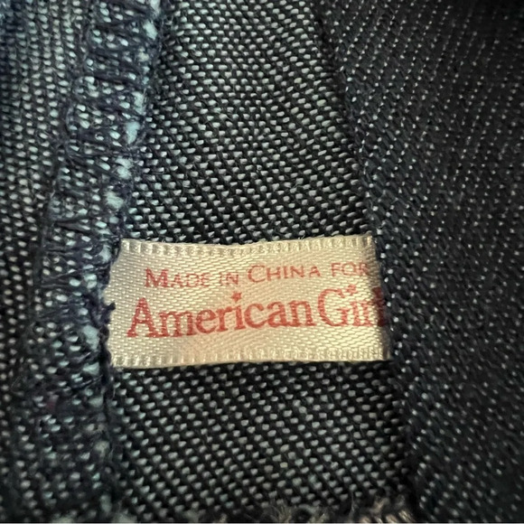 American Girl Doll Dress Denim Jumper Top Outfit Denim Jumper Blue Purple W/hngr - Picture 5 of 5